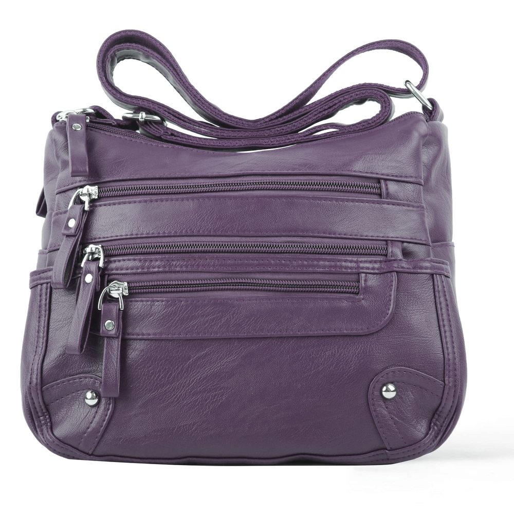 Lightweight Multi-Pocket Crossbody Satchel with Ten Compartments